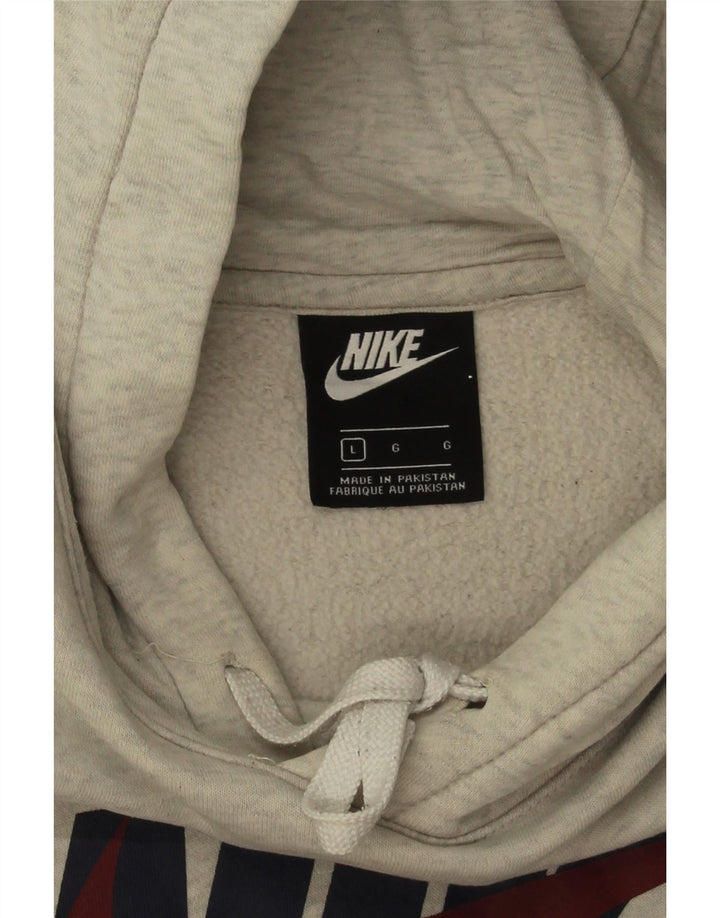 Felpa con cappuccio grafica Nike da uomo in cotone grigio medio