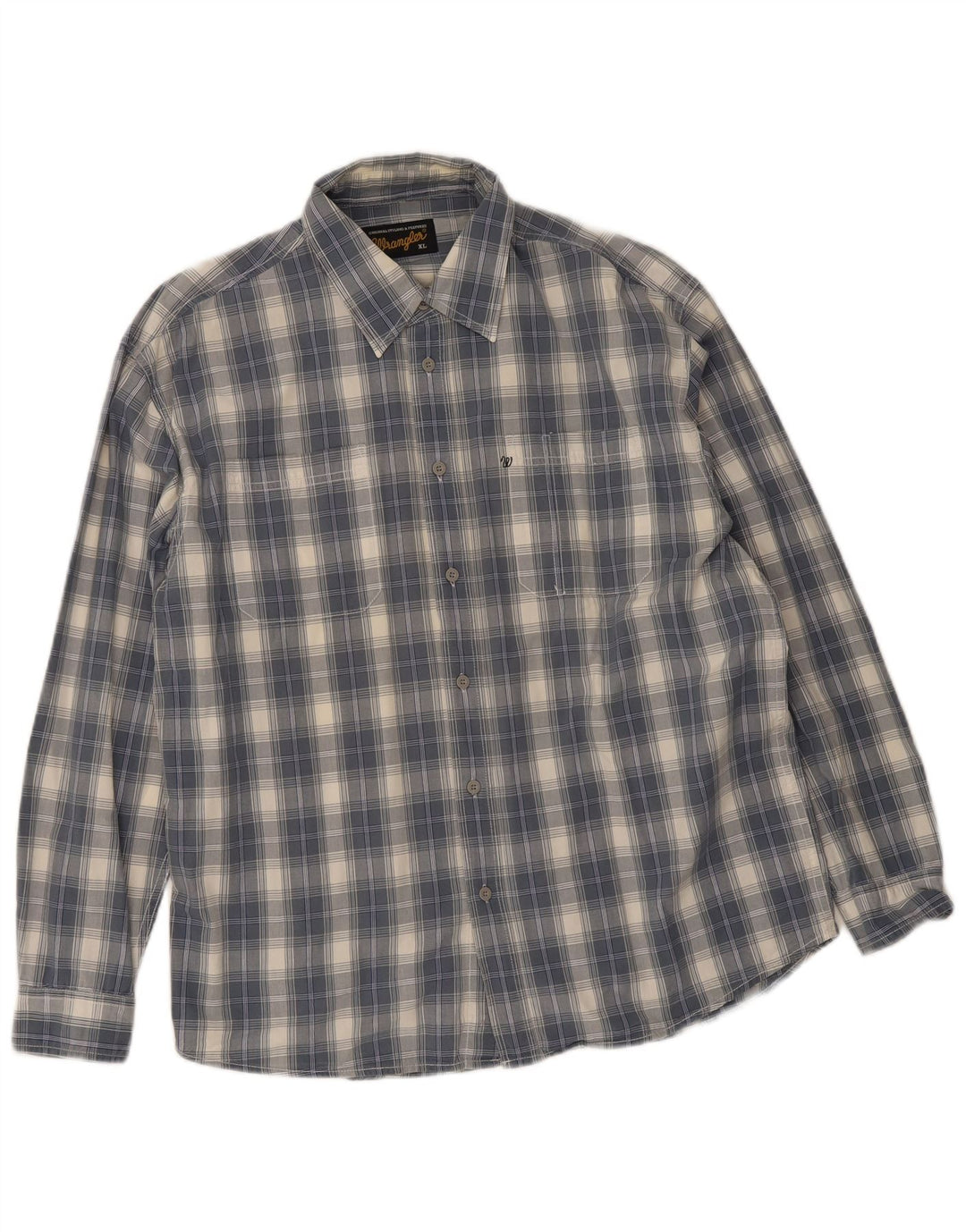 Camicia da uomo Wrangler XL in cotone a quadri blu