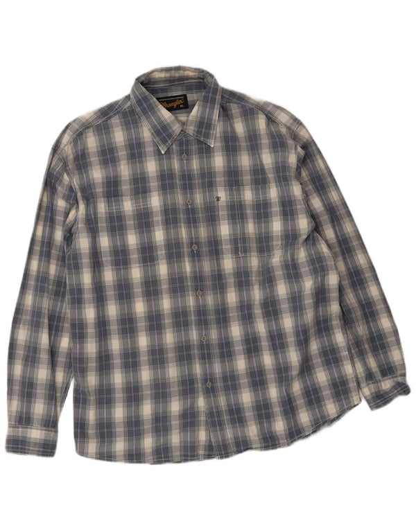 Camicia da uomo Wrangler XL in cotone a quadri blu