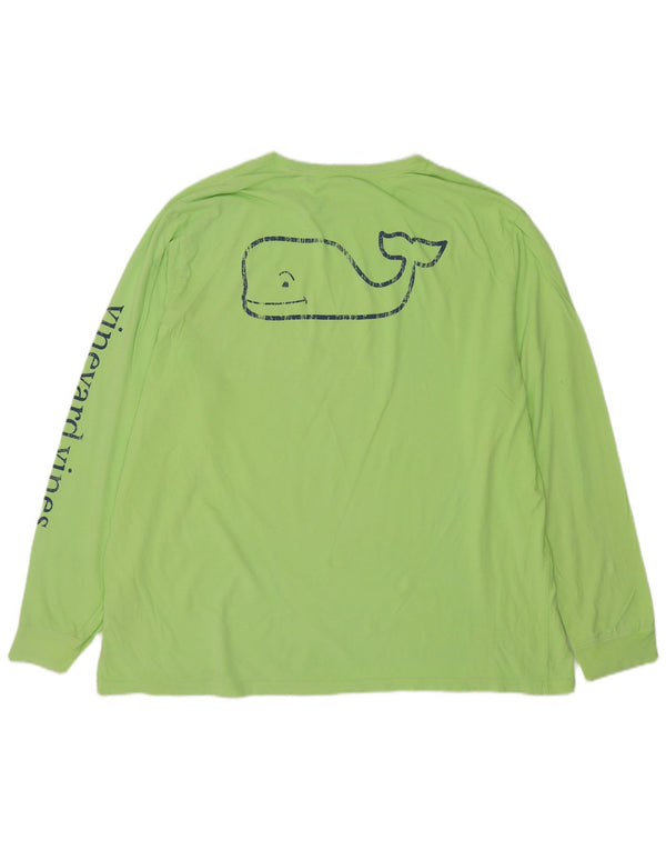Vineyard Vines Mens Graphic Top Long Sleeve 2XL Green Cotton