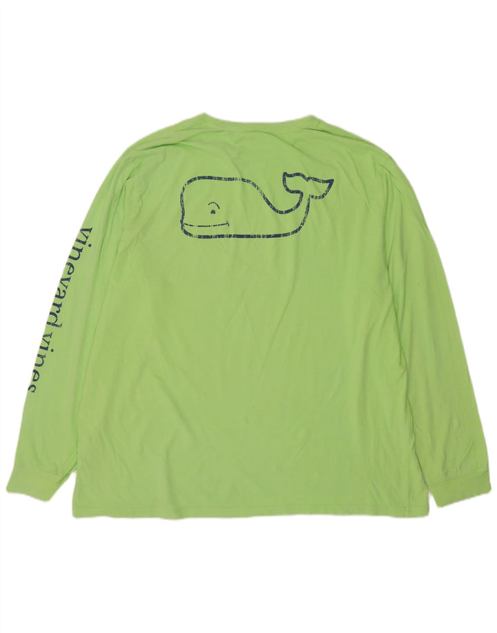 Vineyard Vines Top grafico da uomo manica lunga 2XL cotone verde