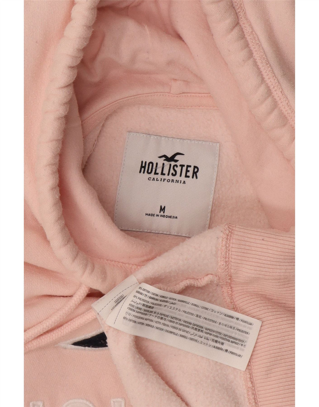 Maglione con cappuccio grafico da donna HOLLISTER UK 14 Cotone rosa medio