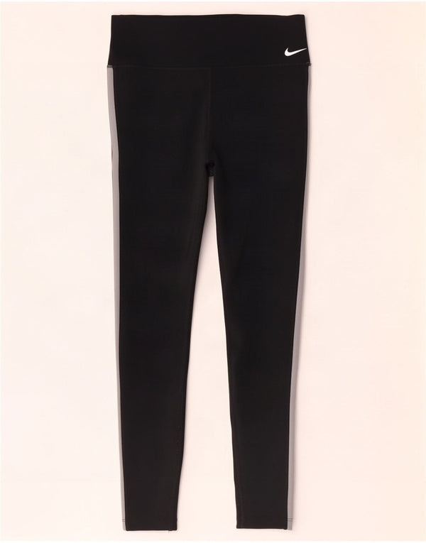 Leggings grafici Nike Dri Fit da donna UK 14 Medium Black Colourblock