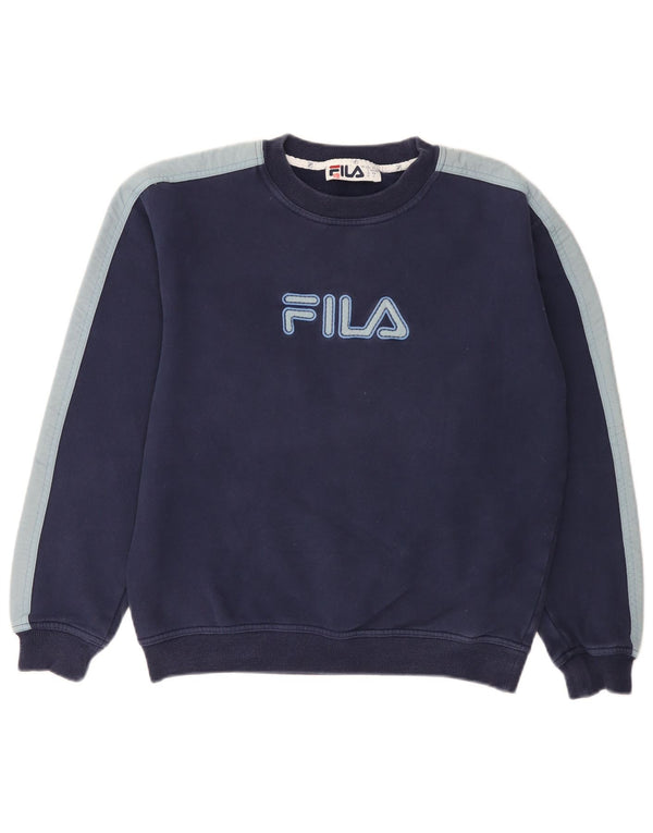 Felpa grafica da uomo Fila IT 46/48 Small Blu Navy Colourblock