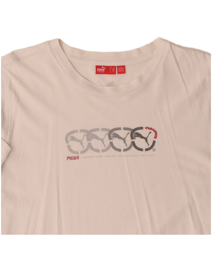 T-shirt grafica da uomo Puma Top in cotone bianco medio