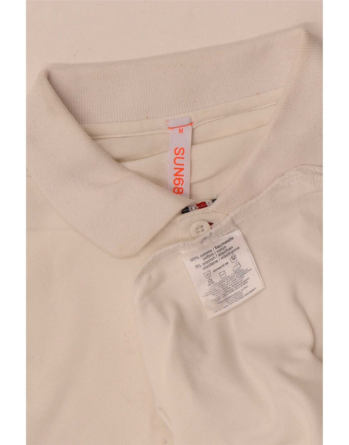 Polo da uomo Sun68 in cotone bianco medio