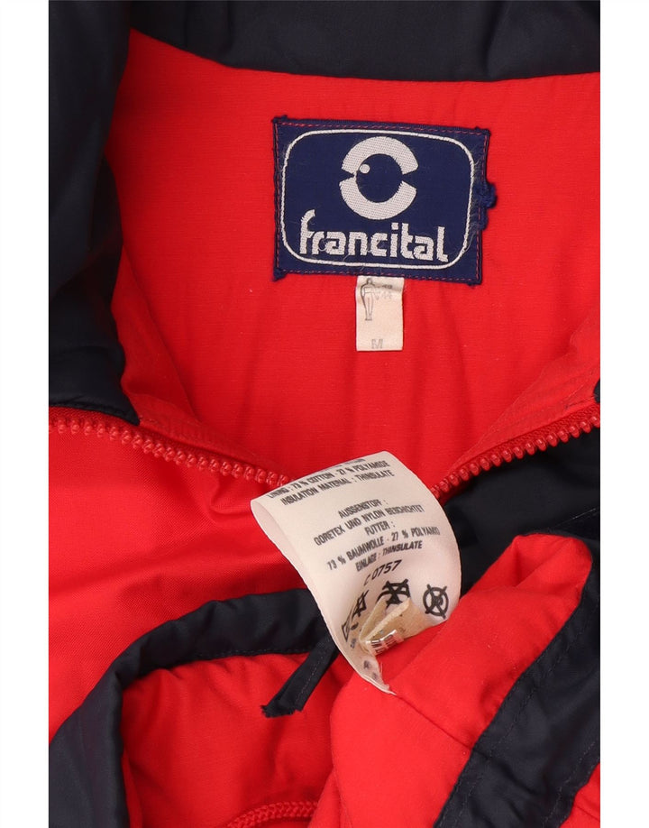 Giacca da sci con cappuccio Francital da uomo Gore-Tex UK 38 Medium Red Colourblock
