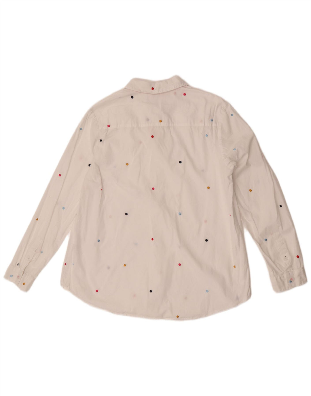 Camicia pullover da donna Joules UK 12 cotone a pois bianco medio