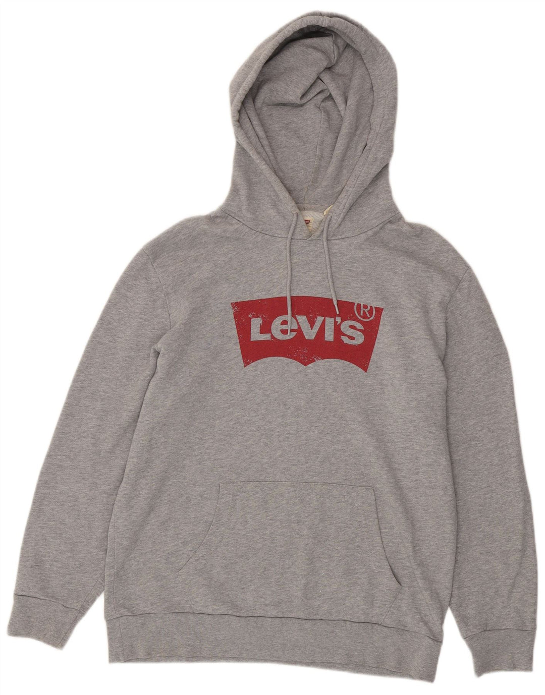 Maglione con cappuccio grafico da uomo Levi's in cotone chiazzato grigio medio