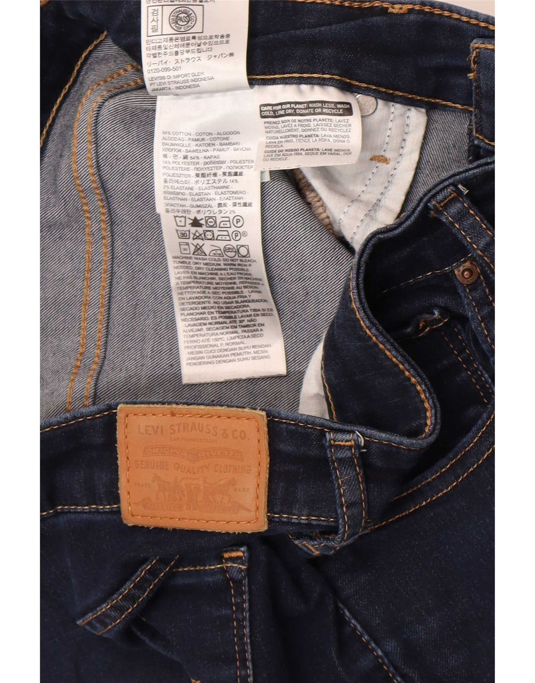 Jeans Levi's 712 Slim da donna W30 L32 in cotone blu navy