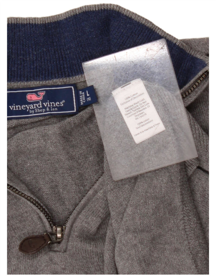 VINEYARD VINES Maglione da ragazzo con zip e collo 15-16 anni grande in cotone grigio