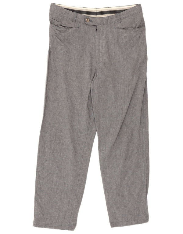 Pantaloni da Abito Dritti Trussardi Uomo IT 50 Large W34 L28 Cotone Grigio