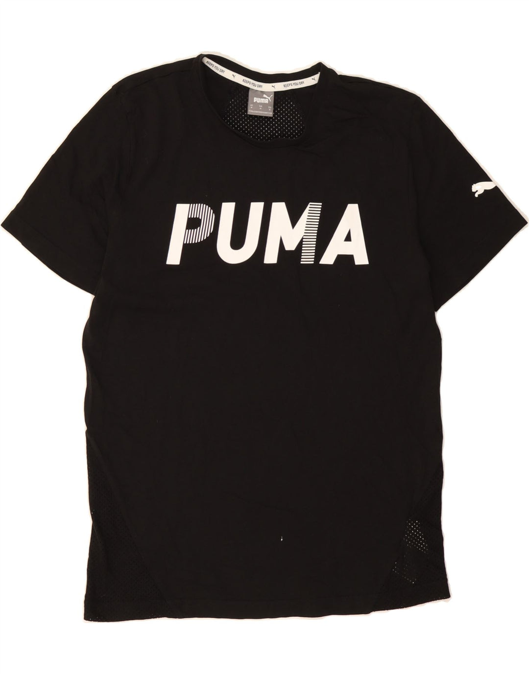 PUMA Mens Graphic T-Shirt Top Medium Black Cotton Vintage Puma and Second-Hand Puma from Messina Hembry 