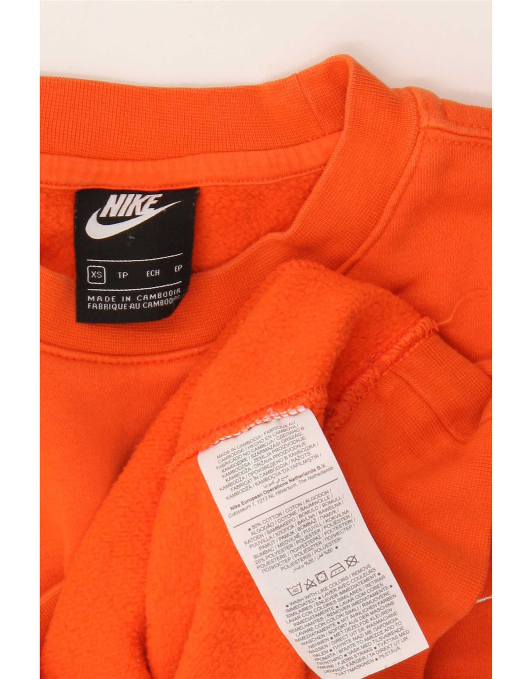 Felpa Nike Uomo Maglia XS Arancione Cotone