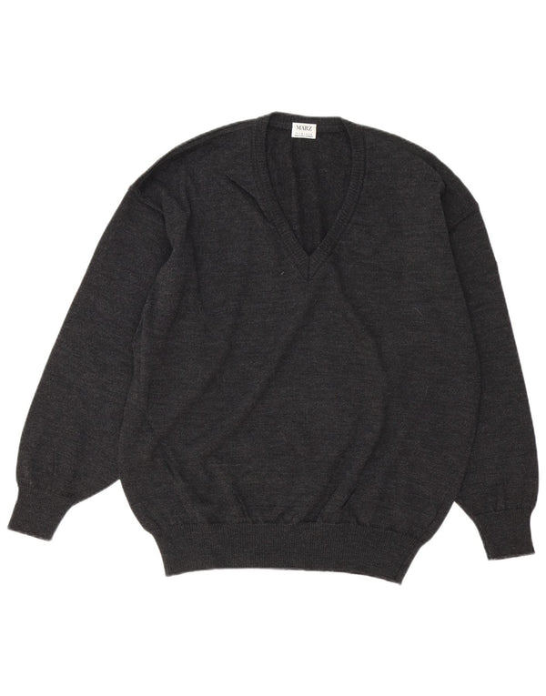 Maglione MARZ da uomo Munchen con scollo a V IT 52 Large in lana vergine grigia