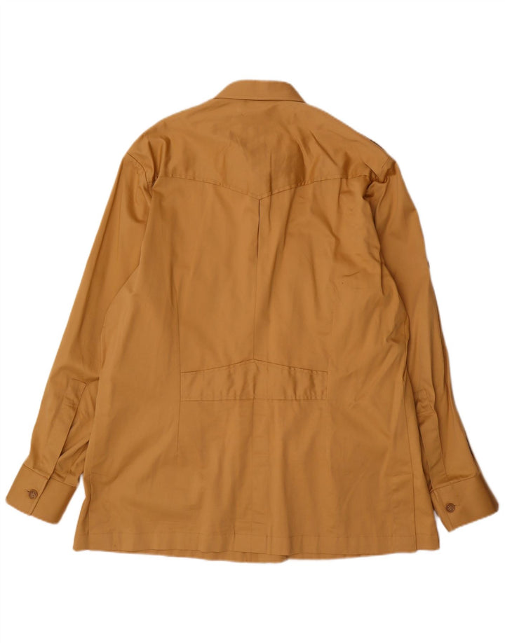 Camicia militare vintage da uomo grande beige