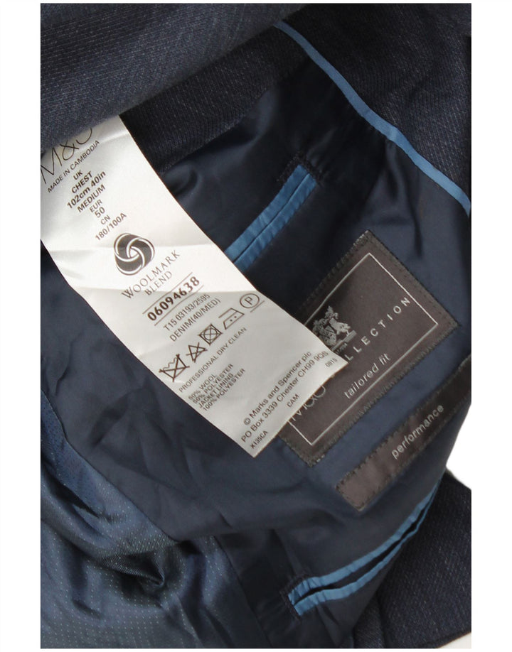Giacca blazer da uomo su misura Marks & Spencer UK 40 medio blu navy