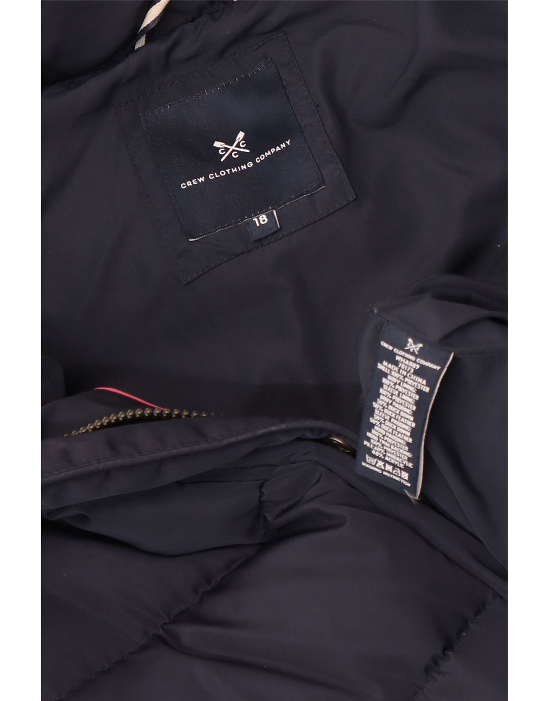 Crew Clothing Giacca imbottita con cappuccio da donna UK 18 XL Poliestere blu navy