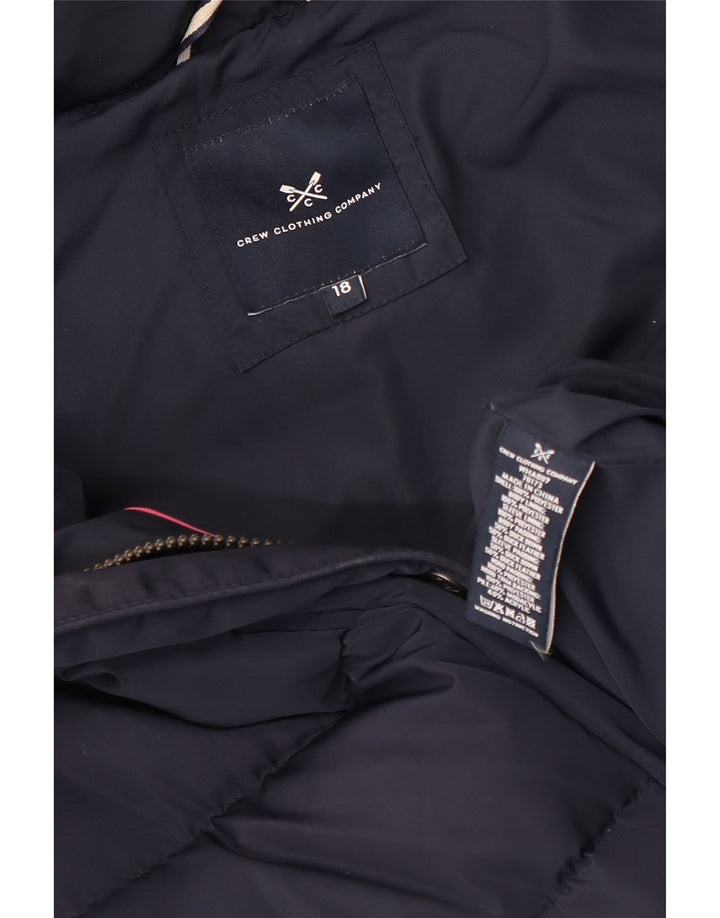 Crew Clothing Giacca imbottita con cappuccio da donna UK 18 XL Poliestere blu navy