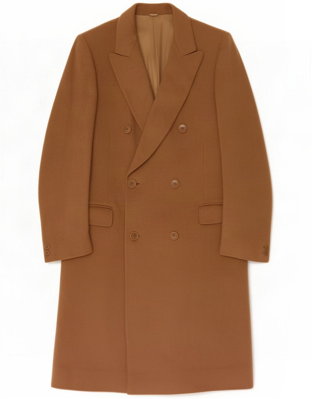 Cappotto doppiopetto vintage da uomo IT 48 Lana marrone medio