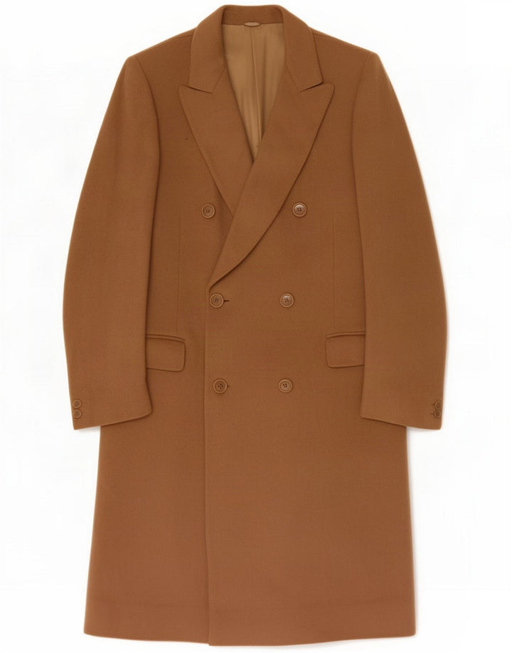 Cappotto doppiopetto vintage da uomo IT 48 Lana marrone medio