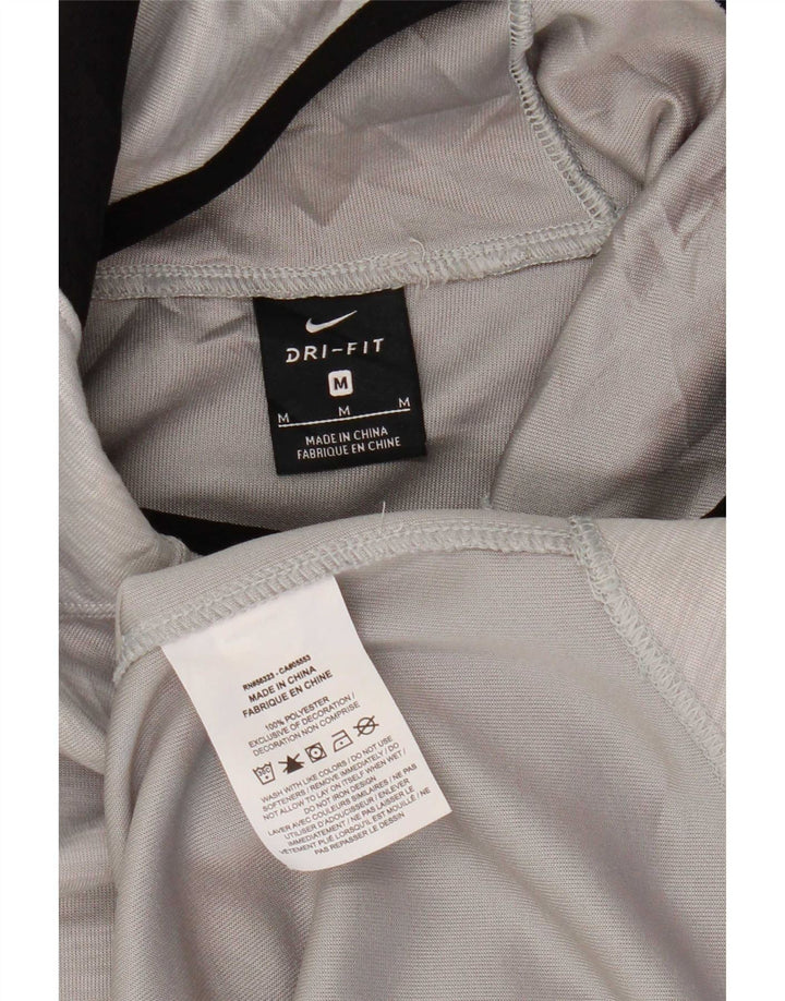 Felpa con cappuccio grafica Nike Dri Fit da donna UK 14 Poliestere grigio medio