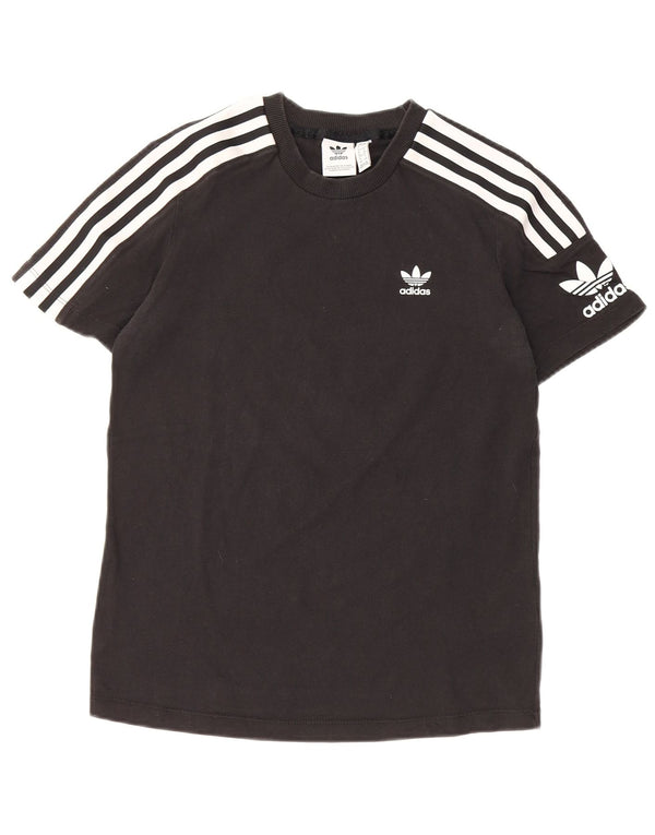 T-shirt grafica da donna ADIDAS Top UK 8 piccola in cotone nero