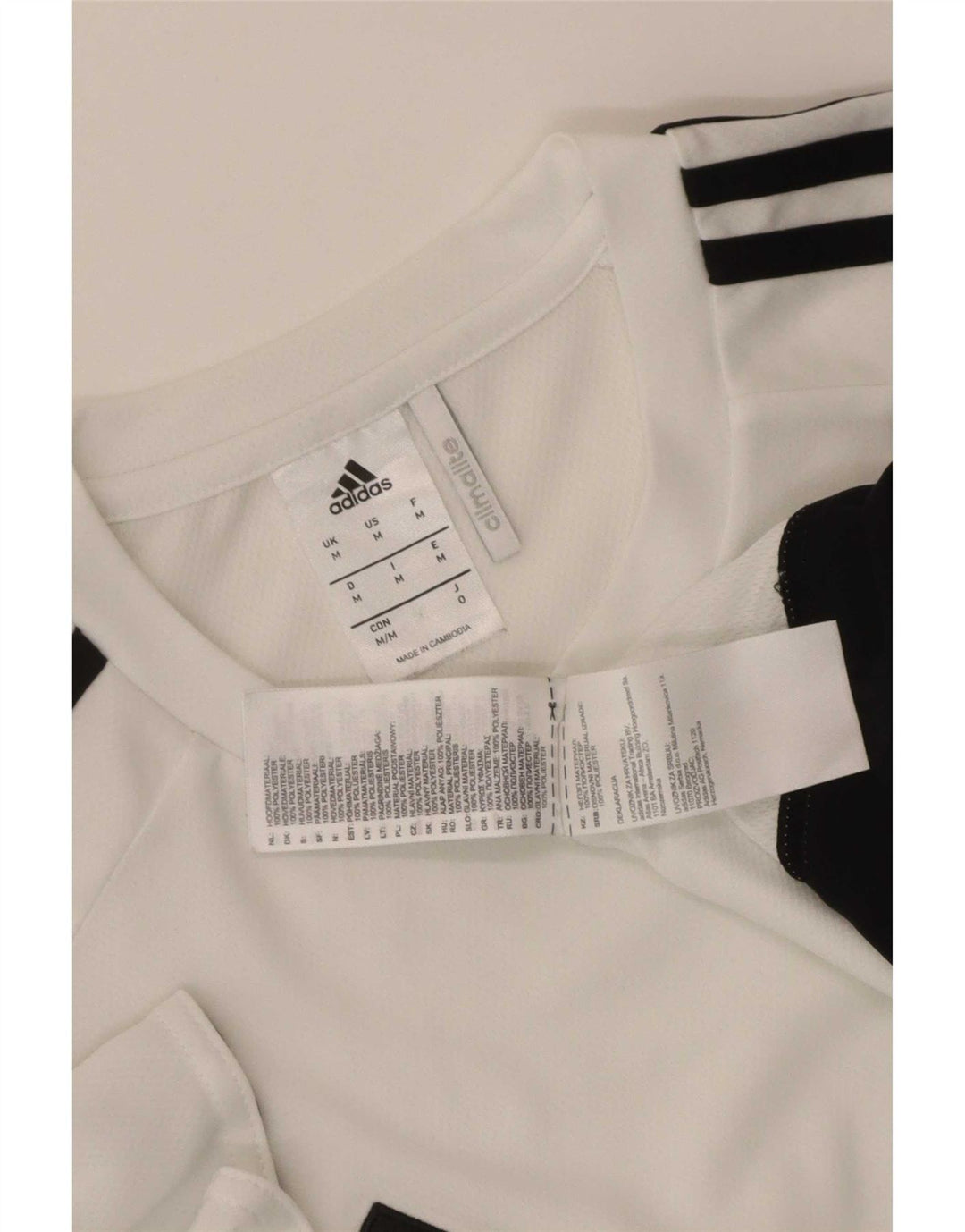 T-shirt Adidas Climalite da uomo Top in poliestere color block bianco medio