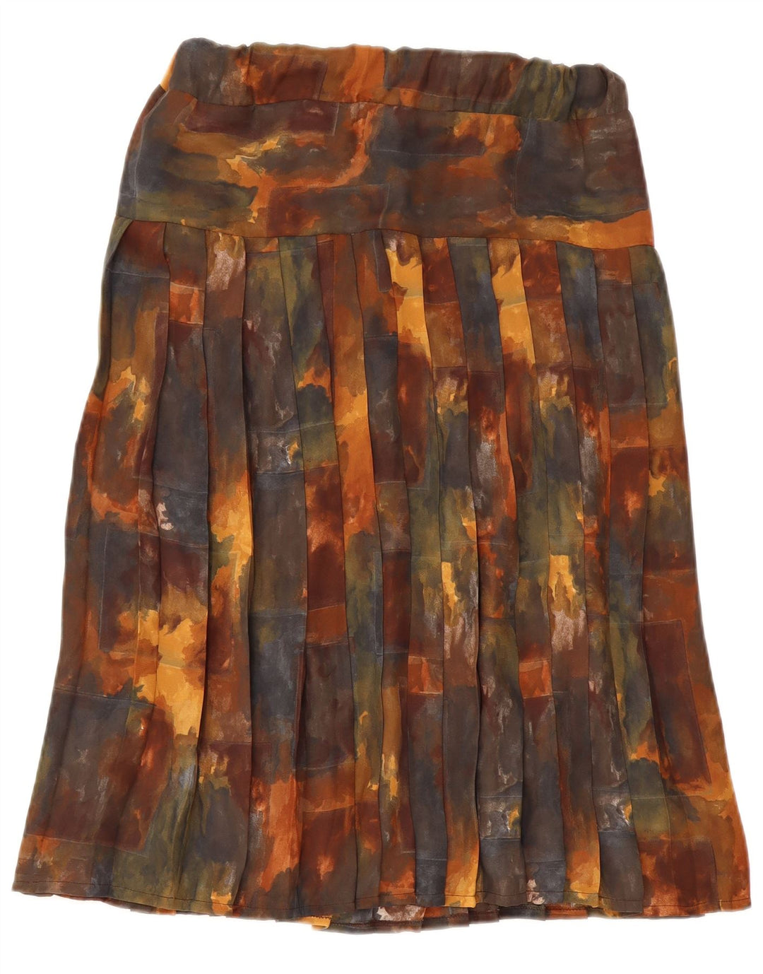 Gonna a pieghe vintage da donna media W30 multicolore tie dye