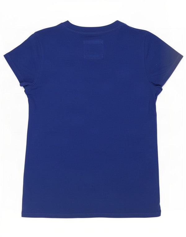 T-shirt grafica da donna Abercrombie & Fitch UK 14 taglia grande in cotone blu