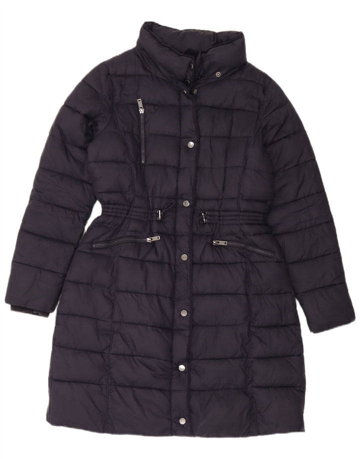 Cappotto imbottito da donna Monsoon UK 14 Nylon medio blu navy