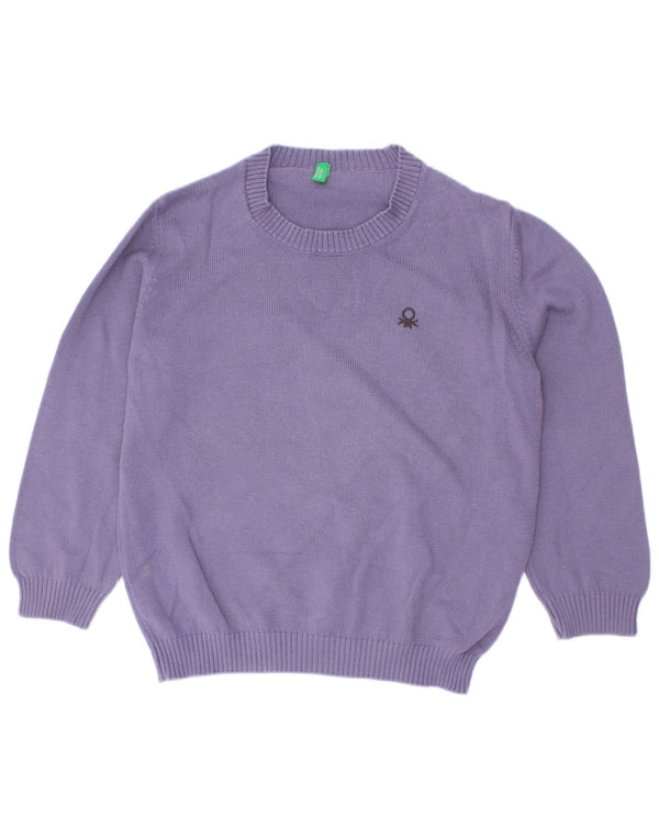 Maglione da bambino con scollo a barca Benetton 3-4 anni 2XS cotone viola