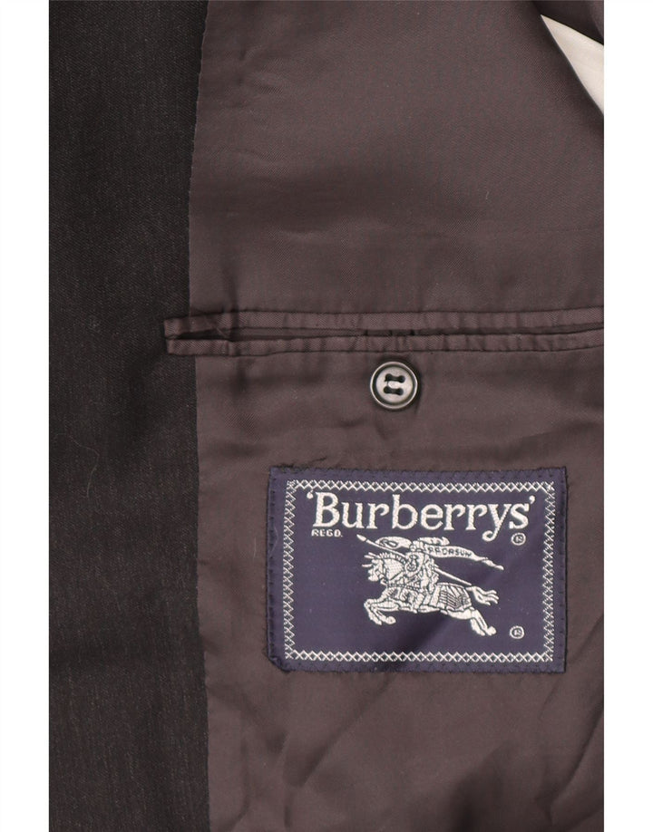 Giacca blazer da uomo a 3 bottoni Burberrys IT 52 grande lana grigia