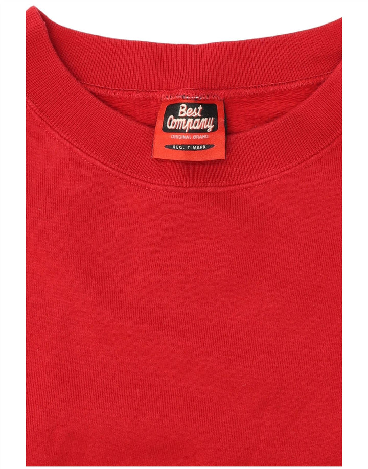 Felpa grafica da uomo Best Company, maglione, cotone rosso medio