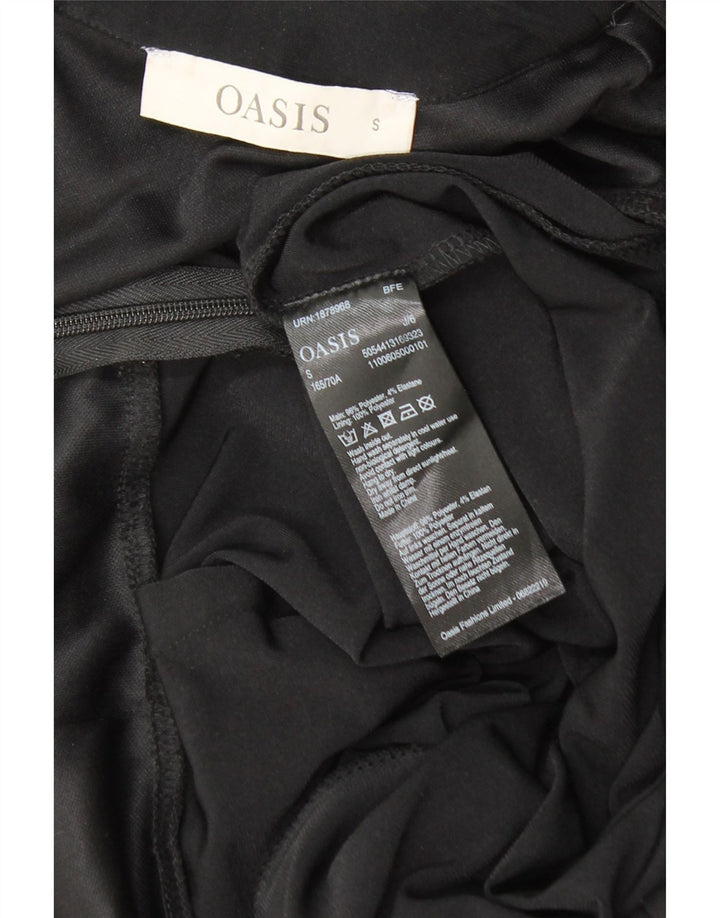 OASIS Womens Sleeveless Jumpsuit UK 10 Small Black Polyester