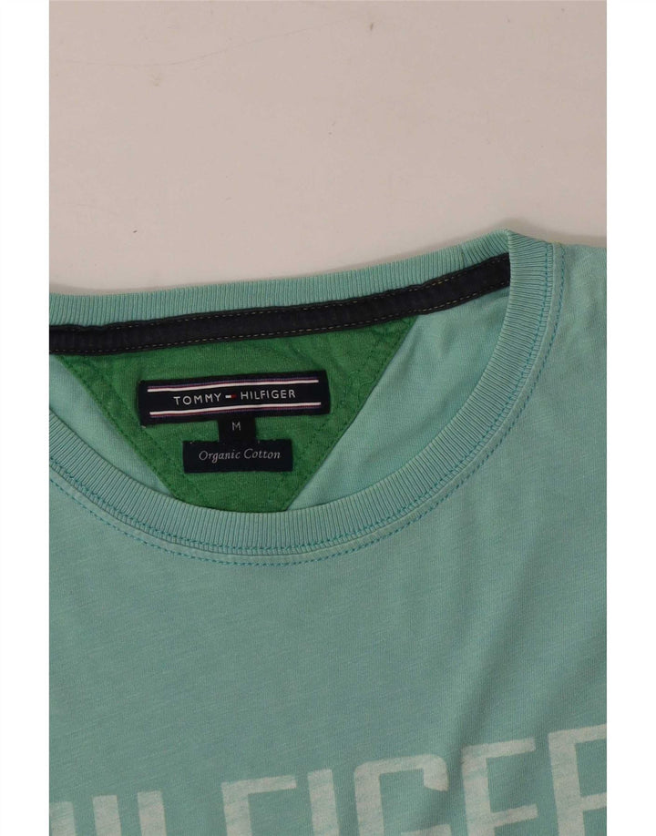 T-shirt grafica da uomo Tommy Hilfiger Top in cotone turchese medio
