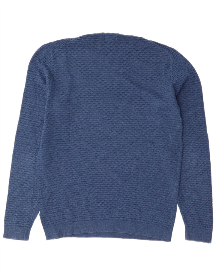 Maglione maglione girocollo da uomo Massimo Dutti in cotone blu medio
