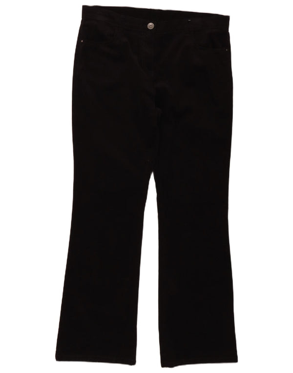 Marks & Spencer Womens Bootcut Corduroy Trousers UK 14 Large W34 L30 Black