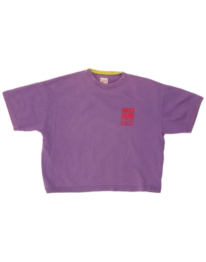 Felpa con grafica oversize da donna Benetton UK 16 Large Viola