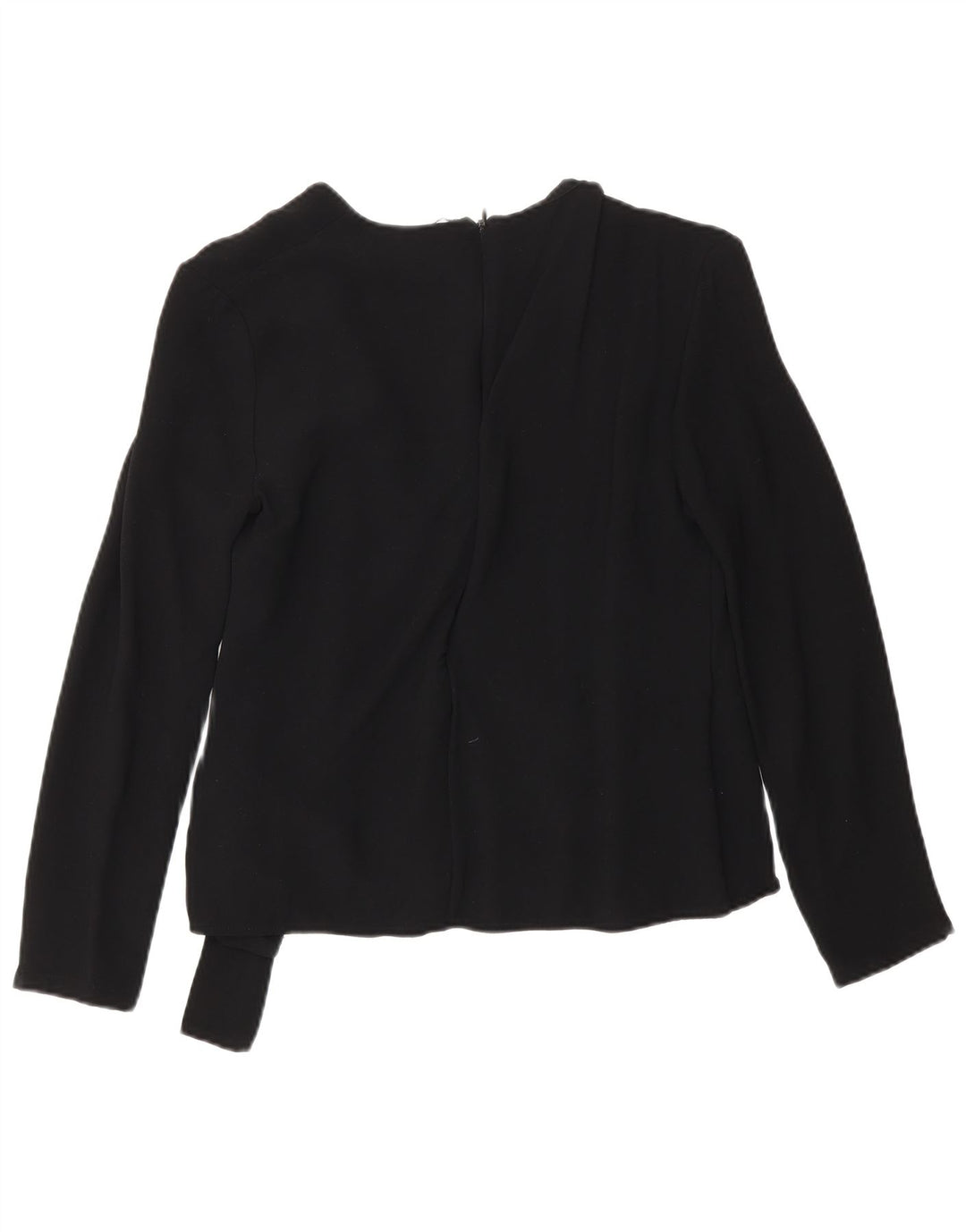 French Connection Top da donna a maniche lunghe avvolgente camicetta UK 8 piccolo nero