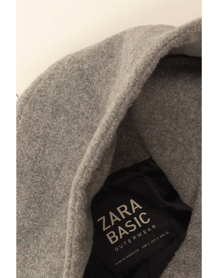 Soprabito oversize corto con cappuccio da donna Zara UK 10 piccolo grigio