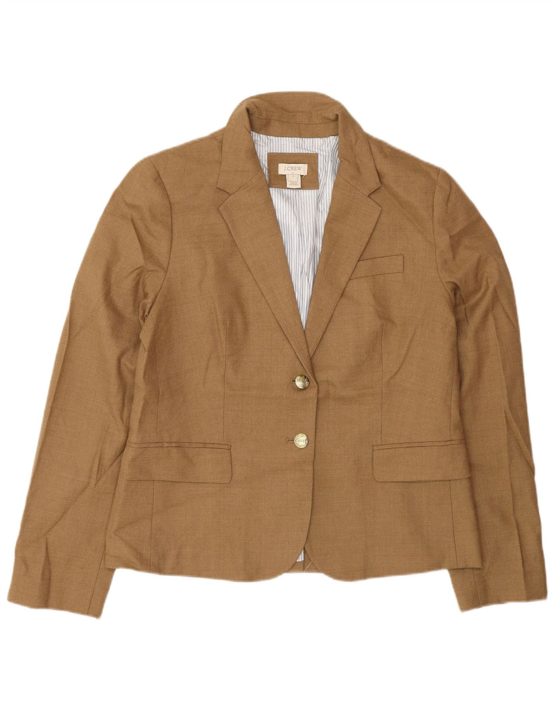 Giacca blazer a 2 bottoni da donna J. Crew US 12 Large Beige Lana