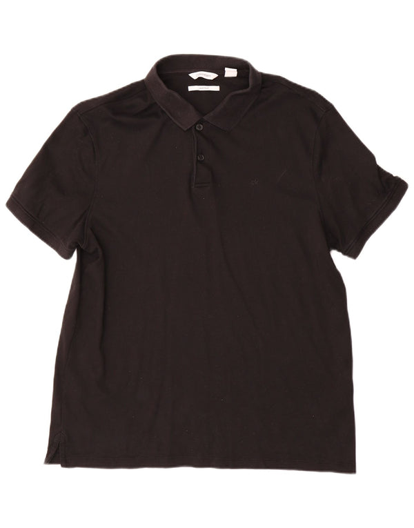Calvin Klein Mens Polo Shirt Medium Black Cotton