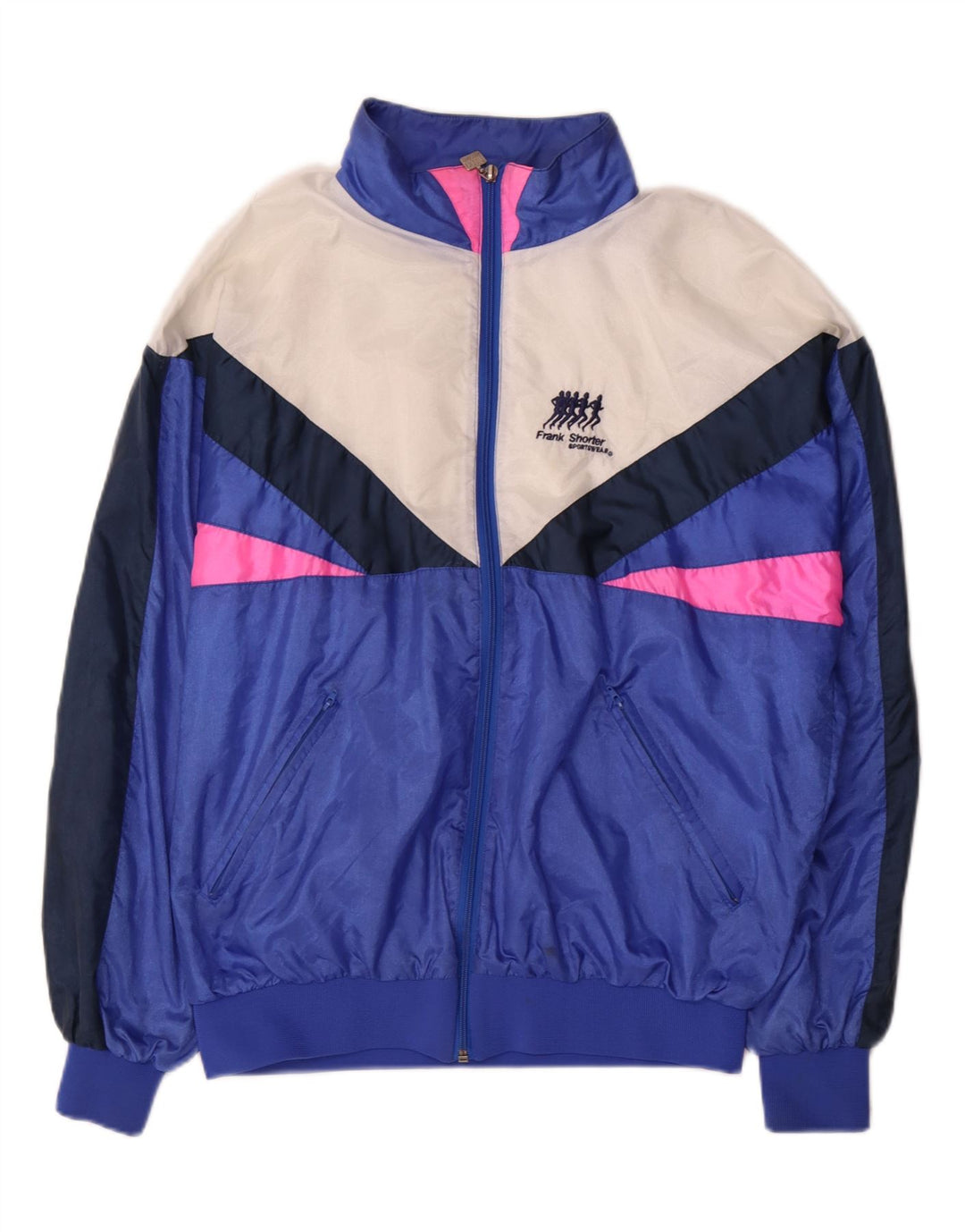 Giacca da tuta da uomo Frank Shorter, grande, in nylon color block blu