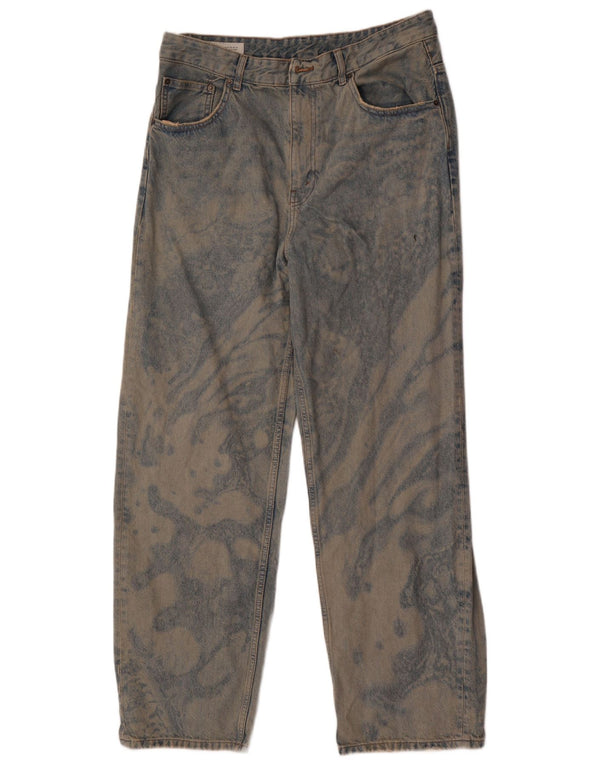 Jeans dritti da uomo Zara EU 42 Large W32 L32 Blue Tie Dye