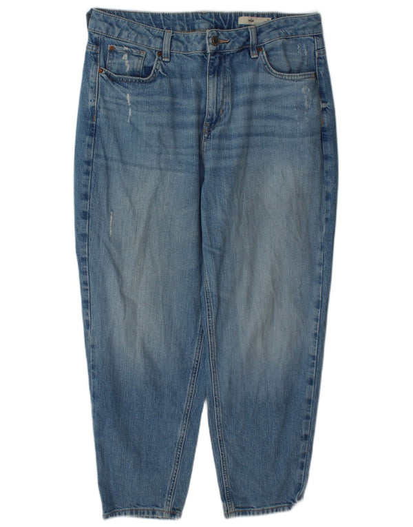 Jeans corti Marks & Spencer da donna Mom UK 14 Large W34 L25 Blu