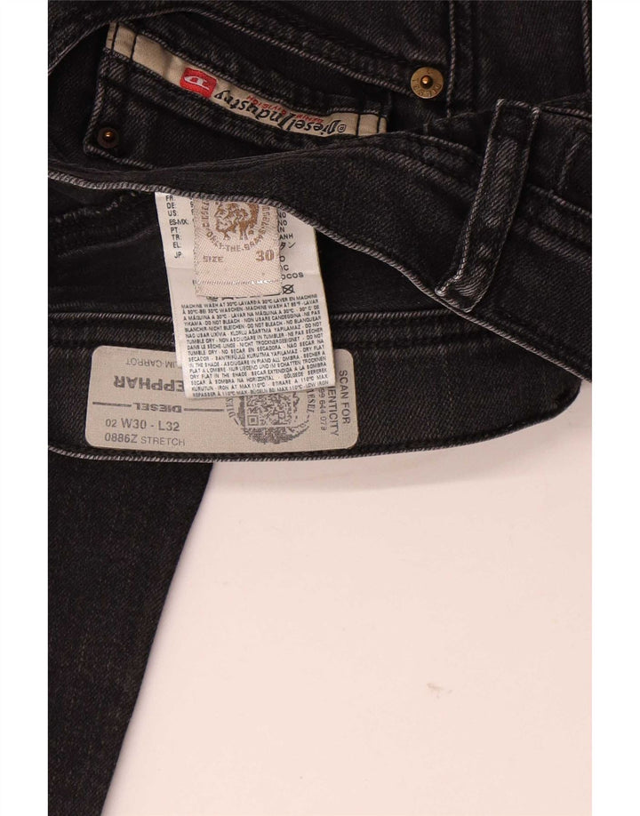 Jeans slim carota da uomo Diesel W30 L32 cotone nero