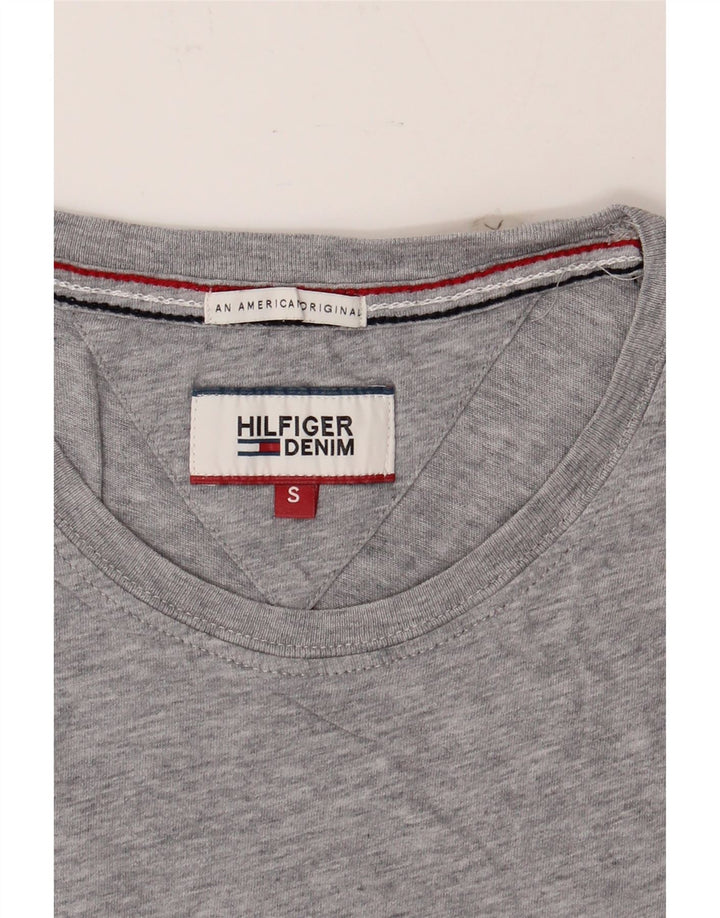 TOMMY HILFIGER Mens T-Shirt Top Small Grey Vintage Tommy Hilfiger and Second-Hand Tommy Hilfiger from Messina Hembry 