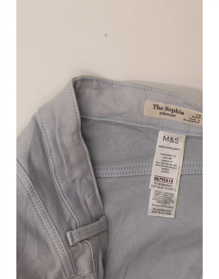 Pantaloni casual corti da donna Marks & Spencer UK 12 medi W30 L30 blu