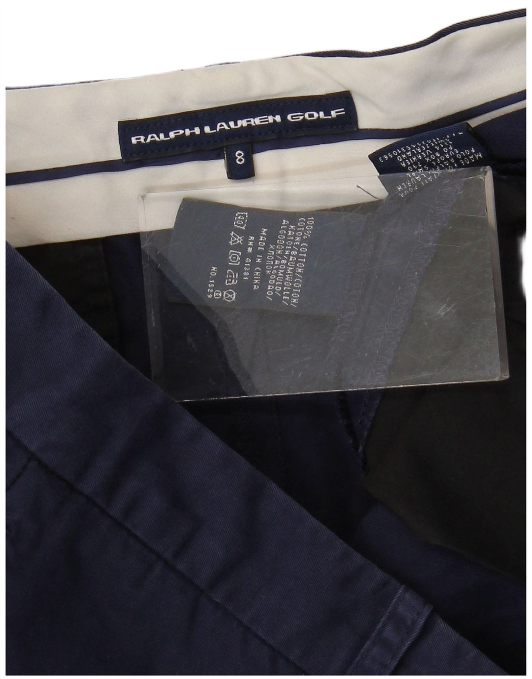 Pantaloncini chino da donna Ralph Lauren US 8 medi W30 cotone blu navy